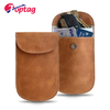 Factory Price PU Leather material Signal blocking pouch RFID 13.56Mhz HF blocking Case