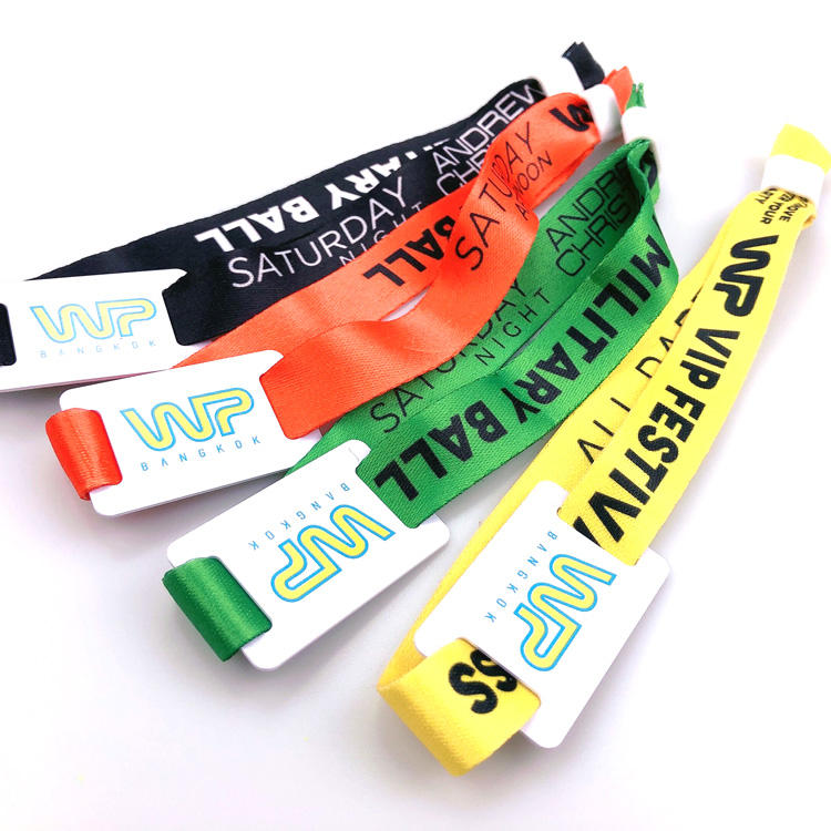 Polyester Handmade Fabric Woven Cloth Wristband Wrist Band For Festival Event Fabric Bracelets