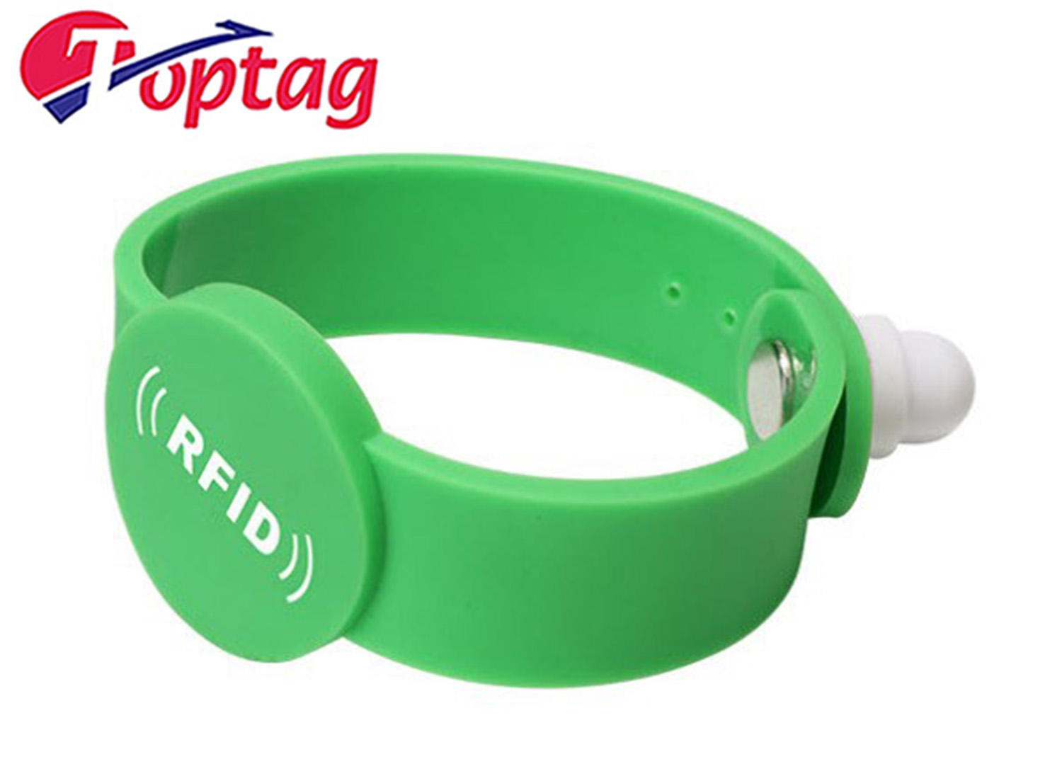 Waterproof Multiple Styles RFID 13.56mhz PVC Wristband NFC Bracelet with Adjustable button