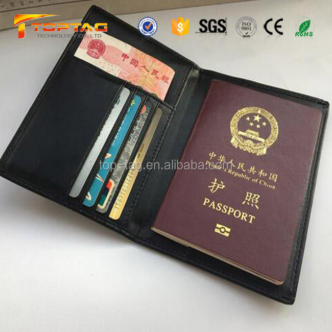 RFID Blocking Passport Leather Wallet card holder