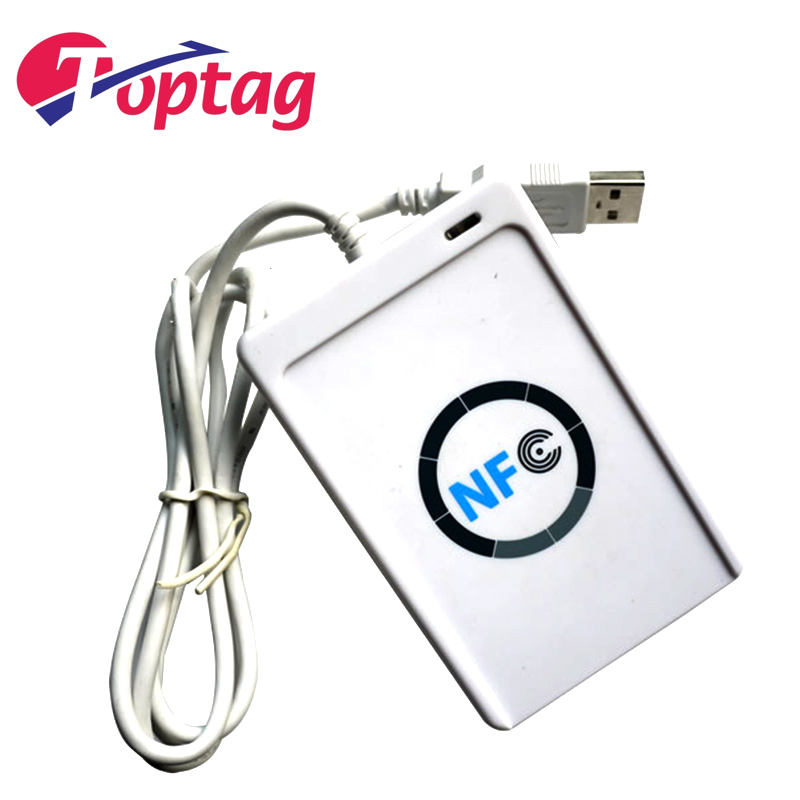 ACR 122U ISO 14443 13.56 MHz RFID Chip Nfc Tags Keyfob Social Media Tag Wristband USB Smart Card Reader Writer