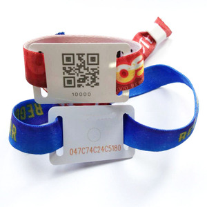 13.56MHZ rfid wristband polyester festival bracelet with ultra-light C chip