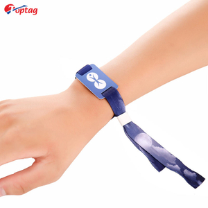 Toptag cheap custom adjustable 1k f08 woven wristband bracelet for access