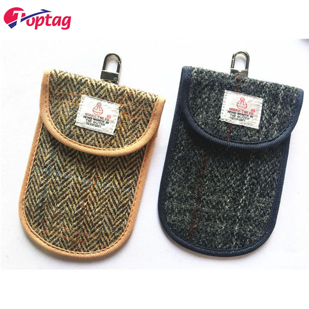 Competitive Price Woolen Material RFID Signal Blocking Pouch/Case for Smart Phone Security