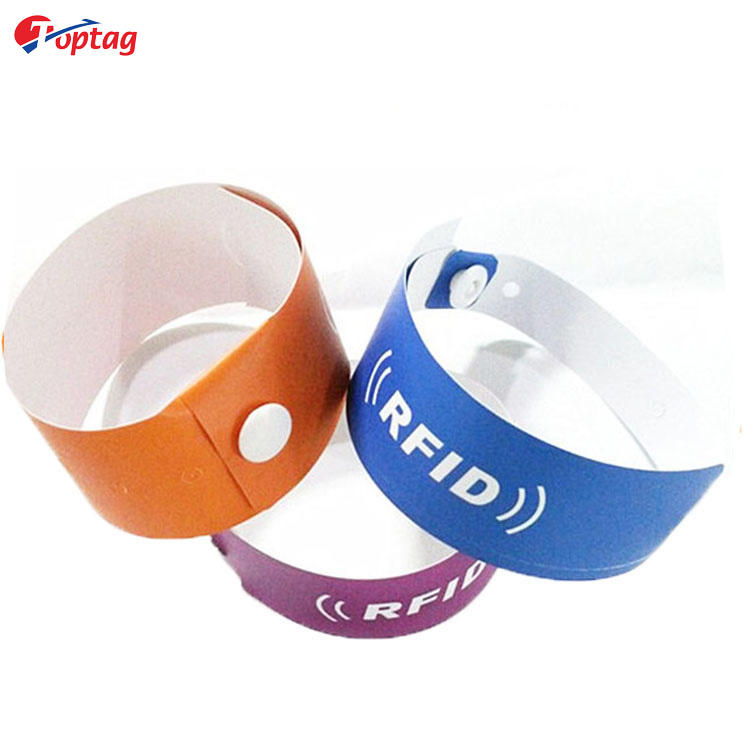 Toptag one time use RFID 13.56mhz plastic wristband bracelet for access control
