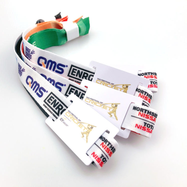 Polyester Handmade Fabric Woven Cloth Wristband Wrist Band For Festival Event Fabric Bracelets