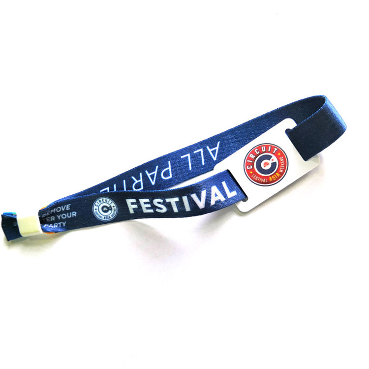 Custom Festival Fabric Woven Wristbands recycled friendly RPET wristbands