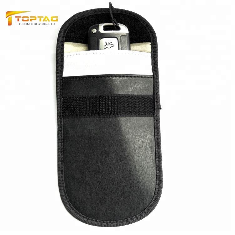 Pu Leather RFID blocking Bag Signal Shield to Protect Car Key from Theft Scanning