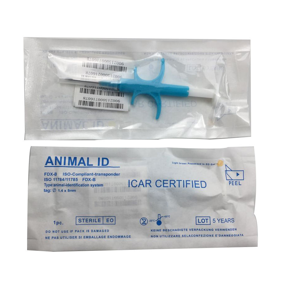 New Model 15 digit ICAR RFID microchip animal pet ID chip 1.4*8mm