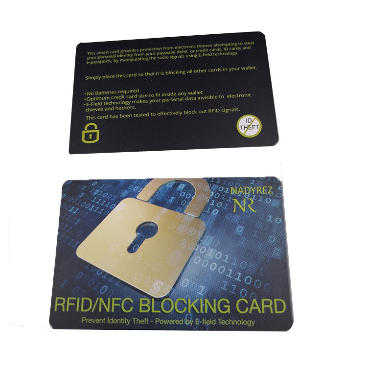 Identity Theft RFID Blocker / NFC Smart Blocking Card Protect your ID Card, Fit in Purse Wallet