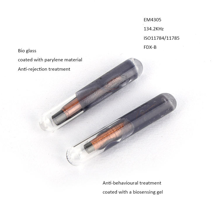 Reunited with Pet RFID 2.12*12mm Glass Tube EM4305 FDX-B Animal Microchip with Injector