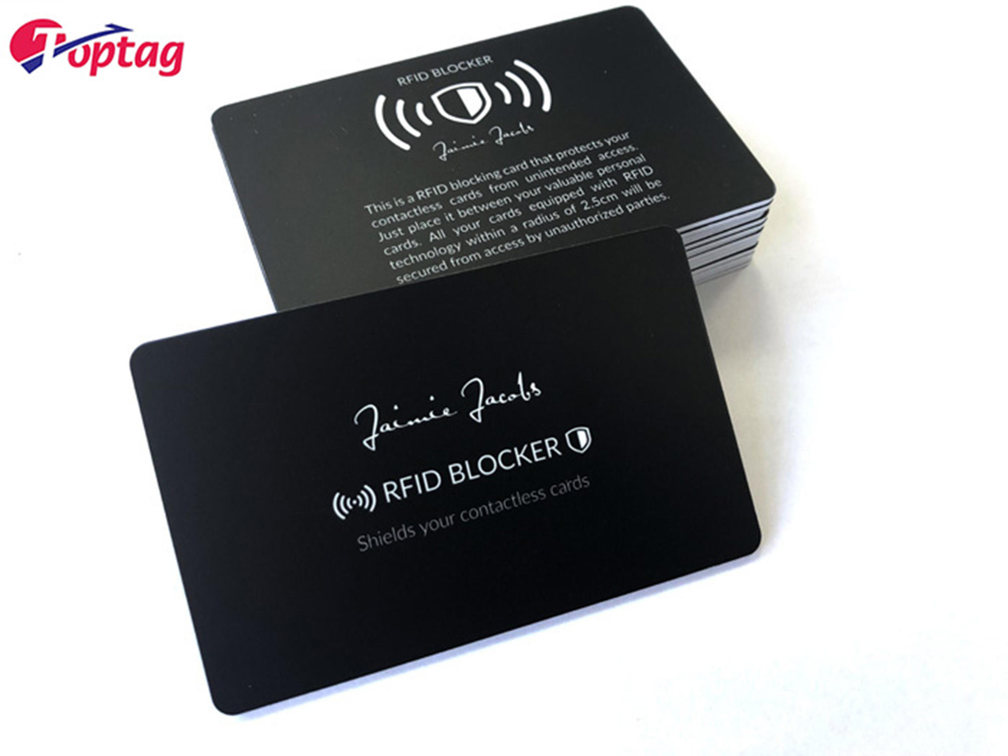 Customized Logo Anti Theft RFID 0.9mm Blocking Card 13.56Mhz Shielding Card