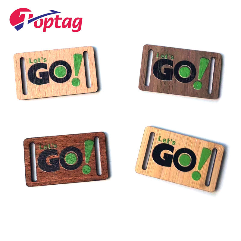 Custom QR Code LF NFC Rectangle Small Card RFID Bamboo Wooden Card with Woven Wristband