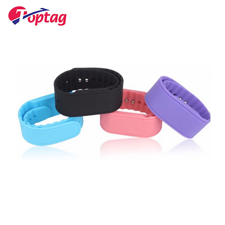 Custom Logo QR Code RFID 125khz Silicone Wristband Adjustable 13.56Mhz Colorful Bracelet