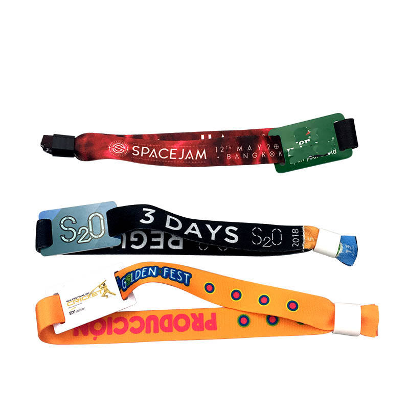 Promotion 13.56mhz Event Festival Wristbands/Woven Polyester Fabric Wristbands