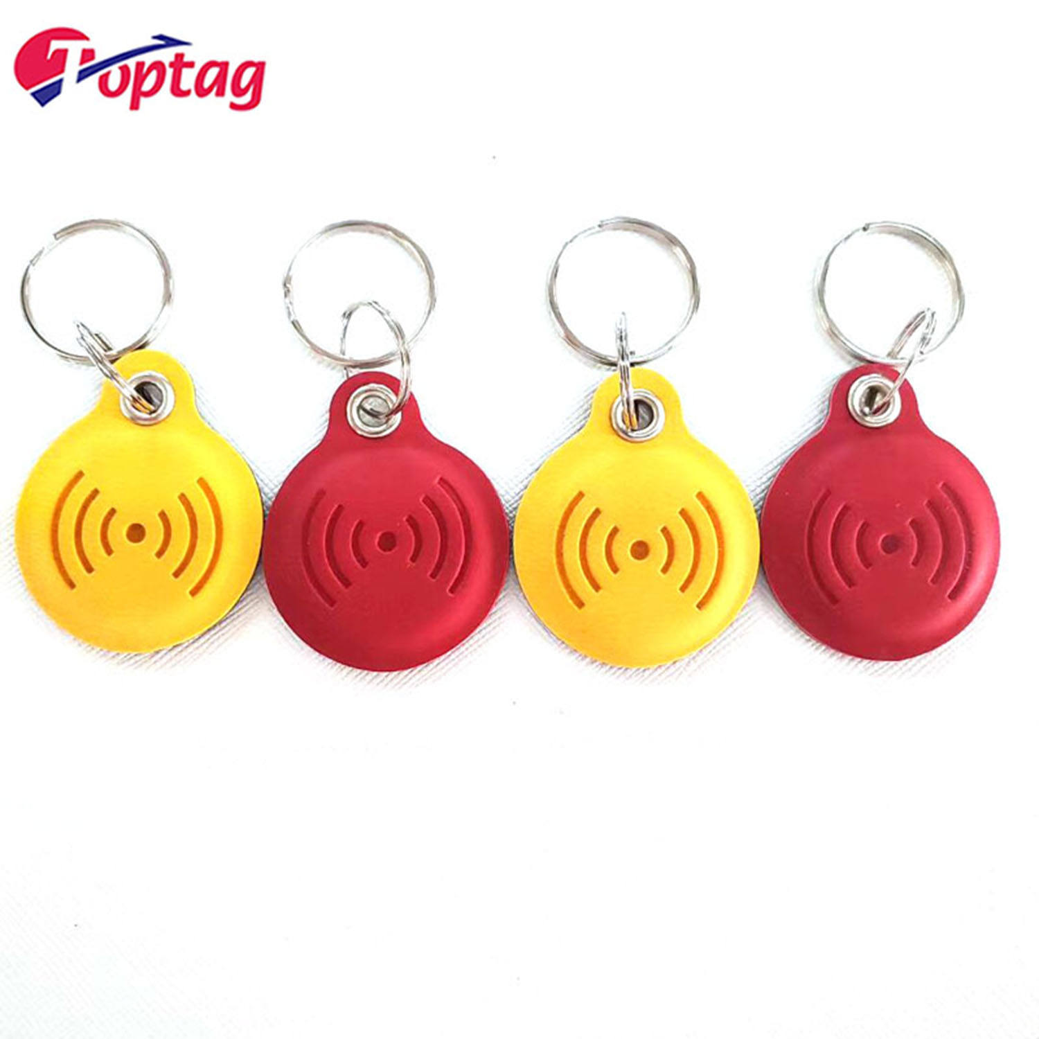 Different Styles 125Khz LF PU Key Fobs Waterproof RFID Leather Key Tags for Access Control