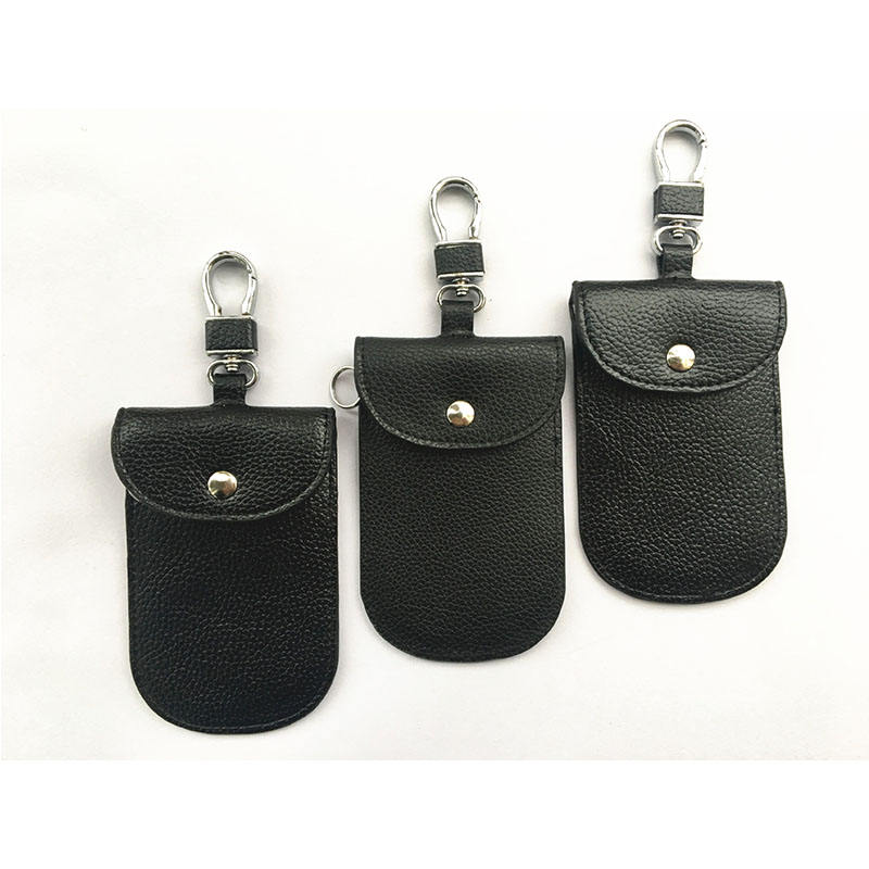 Genuine Leather RFID Signal Faraday Bag / Car Key Jammer Blocker Pouch