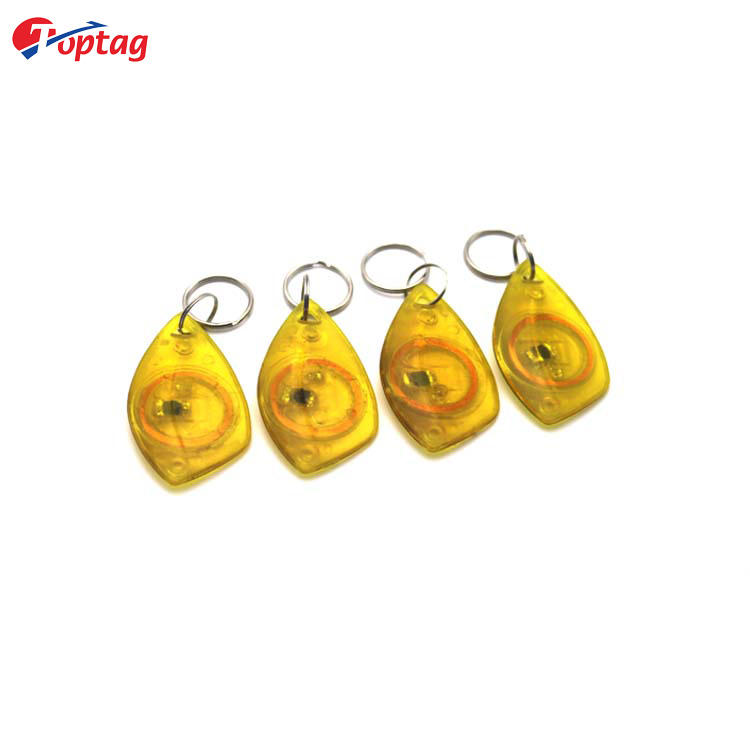 Toptag Factory Transparent ABS 125khz T5577 Writable Keyfob Door Key Tag